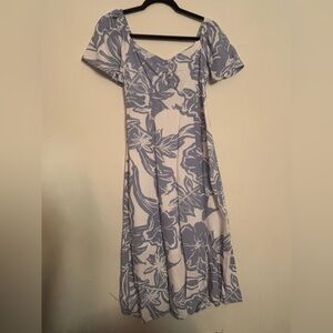 Jessica Simpson Blue and White Floral Midi Dress